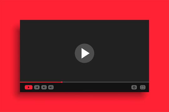 Video Player Template In Red Color Theme