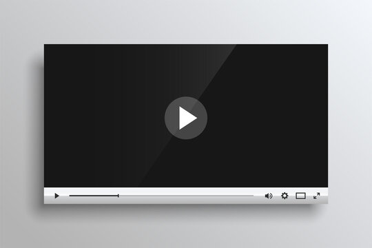 glossy white video player template design