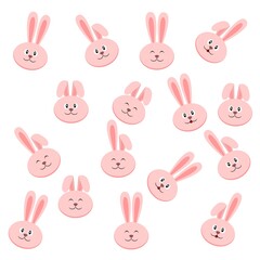 Pink bunny pattern, cute rabbit