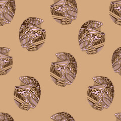 Ethnically meditative drawing in the form of a ball for a design of a seamless patern. Suitable for printing on fabrics, postcards, wallpapers, t-shirts and dresses.