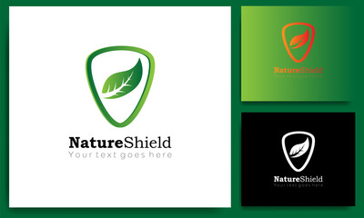 nature shield green business technology vector logo template