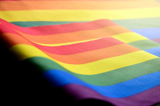 Rianbow flag background, lgbtq+ celebration in pride month concept.