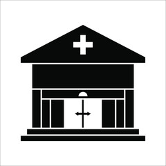 Hospital icon. Simple illustration of hospital vector icon for web design isolated on white background. eps 10