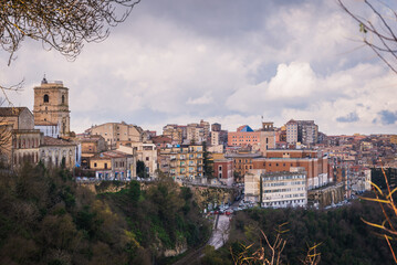 Fototapeta premium Skyline of Enna from Lombardia Castle, Sicily, Italy, Europe