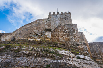 Fototapeta na wymiar View of Lombardia Castle in Enna, Sicily, Italy, Europe