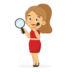 Young woman doing makeup. illustrations.