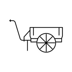farm cart line icon vector illustration