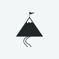 Mountain climbing vector icon illustration sign 