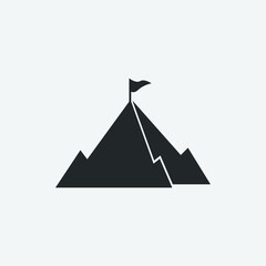 Fototapeta premium Mountain climbing vector icon illustration sign 