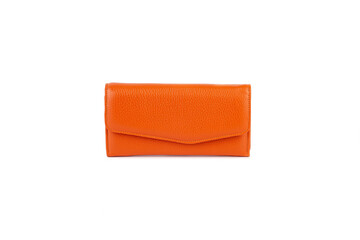 Obraz premium Handmade Genuine Ladies and women Leather wallet, credit card holder, white background