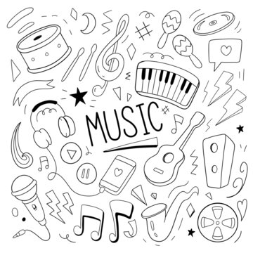 Music vector illustration. Drawing Doodle design concept