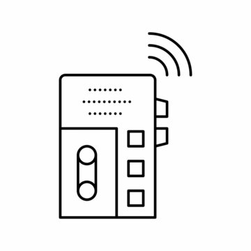 dictaphone, voice recorder gadget line icon vector illustration
