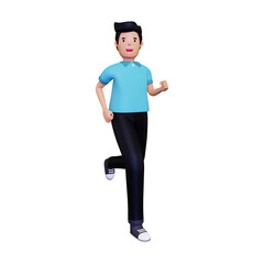 Man doing jogging. isolated on a white background. 3d illustration