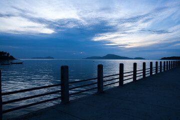 Sunrise over the pier Phuket province, Thailand