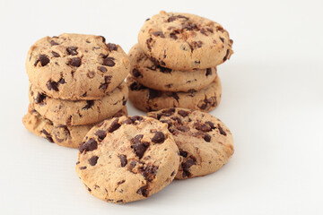 homemade sweet tasty cookies with chocolate chips