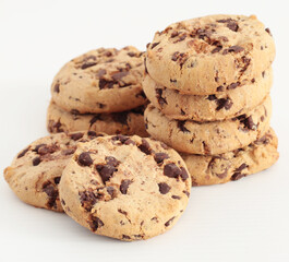 homemade sweet tasty cookies with chocolate chips