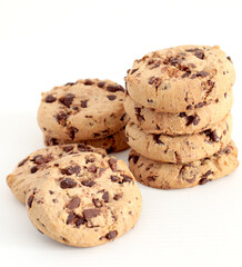 homemade sweet tasty cookies with chocolate chips