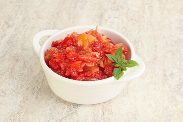 Hungary vegetarian Lecho with vegetables