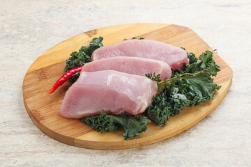 Raw turkey steak for grill