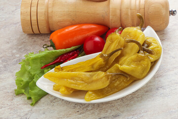 Pickled marinated spicy green pepper