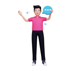 man giving feedback. isolated on a white background. 3d illustration
