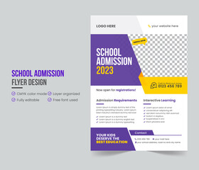 Professional promotional school admission flyer design template | Back to school admission flyer design