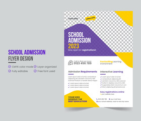 School admission education flyer design template