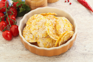 Natural organic grain rice chips