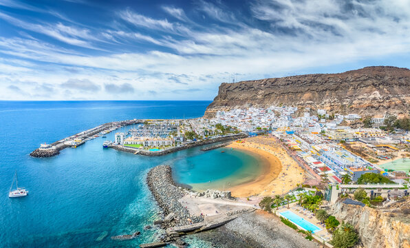 Landscape with Puerto de Mogan, Gran Canaria island, Spain