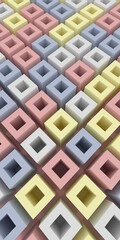 pastel background from cubes of different colors