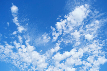white clouds on blue sky, beautiful natural abstract background.  forecast weather. 