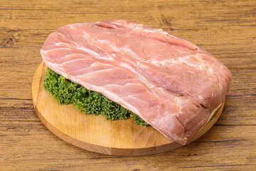 Raw pork loin for cooking