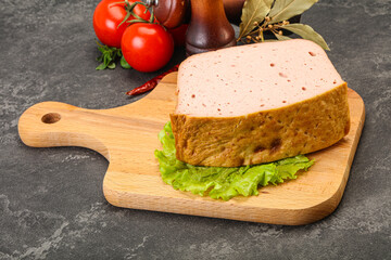 Homemade baked traditional meat loaf