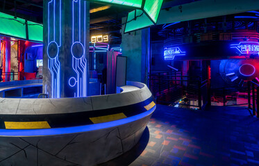 Cyberpunk style indoor industrial environment © onlyyouqj