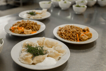 delicious food, proper nutrition, portion