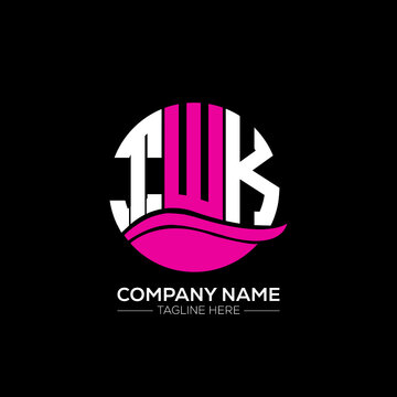 TWK logo monogram isolated on circle element design template, TWK letter logo design on black background.TWK creative initials letter logo concept.  TWK letter design.