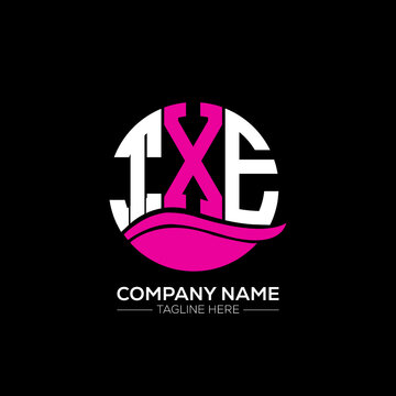 TXE logo monogram isolated on circle element design template, TXE letter logo design on black background.TXE creative initials letter logo concept.  TXE letter design.
