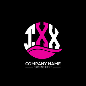 TXX logo monogram isolated on circle element design template, TXX letter logo design on black background.TXX creative initials letter logo concept.  TXX letter design.