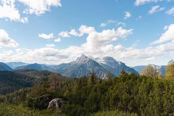 View on the Lofer Mountains in autumn