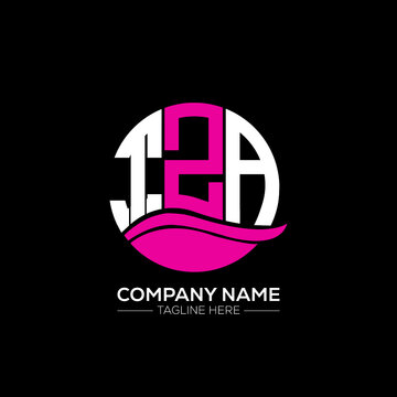 TZA logo monogram isolated on circle element design template, TZA letter logo design on black background.TZA creative initials letter logo concept.  TZA letter design.