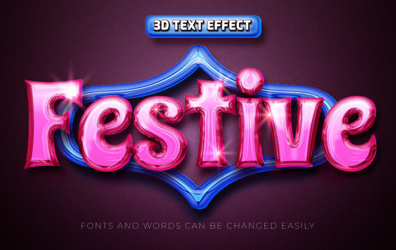 Festive 3d editable text effect style