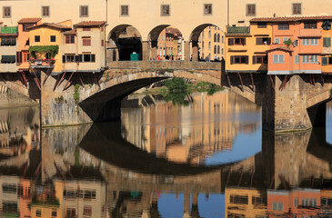 Ponte Veccio in the sunset, Florence, Tuscany, Italy, Europe
