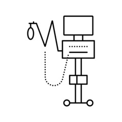 oxygen medical equipment line icon vector illustration