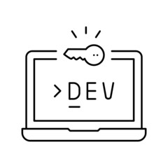 development computer software line icon vector illustration