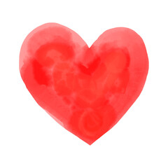Red heart isolated on white background.