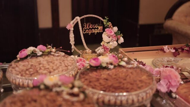A Slow Motion Shot of an Indian Wedding Decoration at the Wedding Venue in New Delhi,India
