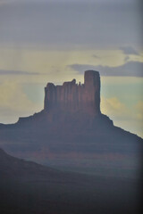 Fototapeta premium Monument Valley, Arizona, Utah, USA, Sentinel Mesa, West Mitten Butte, East Mitten Butte Merrick Butte