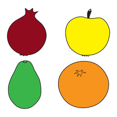 A simple doodle drawing of ripe fruit.