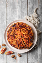 gâteau à l'orange sanguine cuit à l'envers upside down blood orange cake