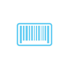 Barcode vector blue icon